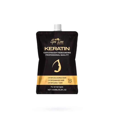 Spa Line By Glamorous Face Keratin Professional Hair Straight Rebounding – For Colored, Damaged, and Curly Hair