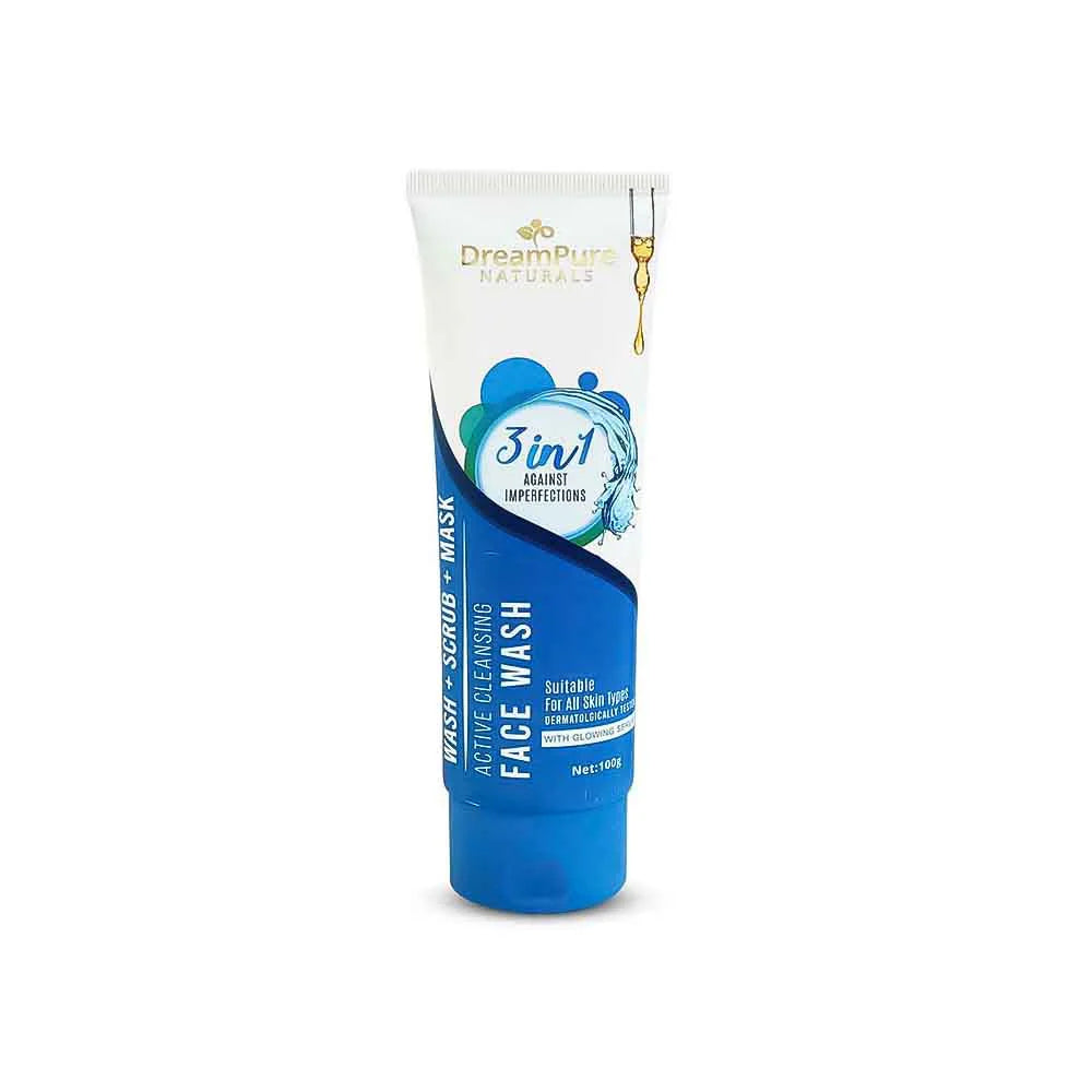 Dream Pure 3 In 1 Active Cleansing Face Wash + Scrub + Mask