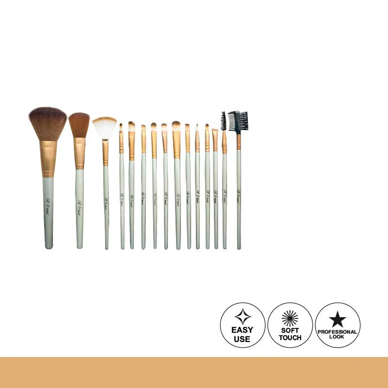 Glamorous Face 15 Piece Leather Brush set