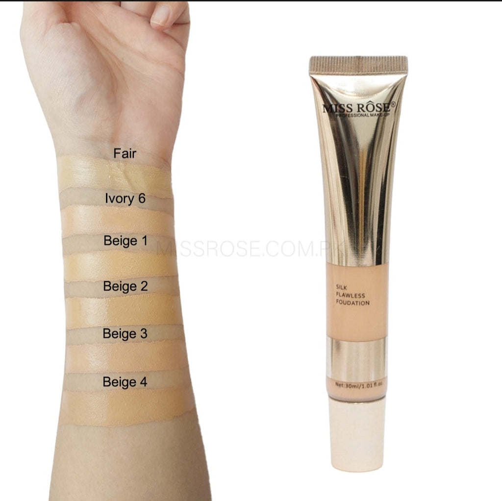 Miss Rose Silk Flawless Foundation – Long Lasting Full Coverage Makeup Foundation