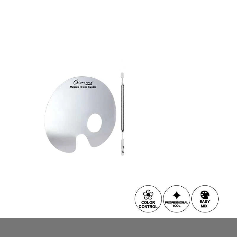 Glamorous Face Foundation & Base Mixing Palette with Spatula Stainless Steel