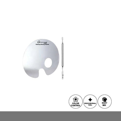 Glamorous Face Foundation & Base Mixing Palette with Spatula Stainless Steel