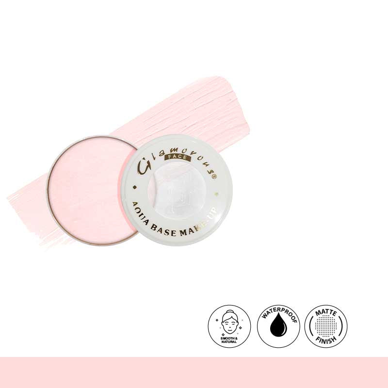 Glamourus Aqua Base Mask packaging with pink mask on a white background