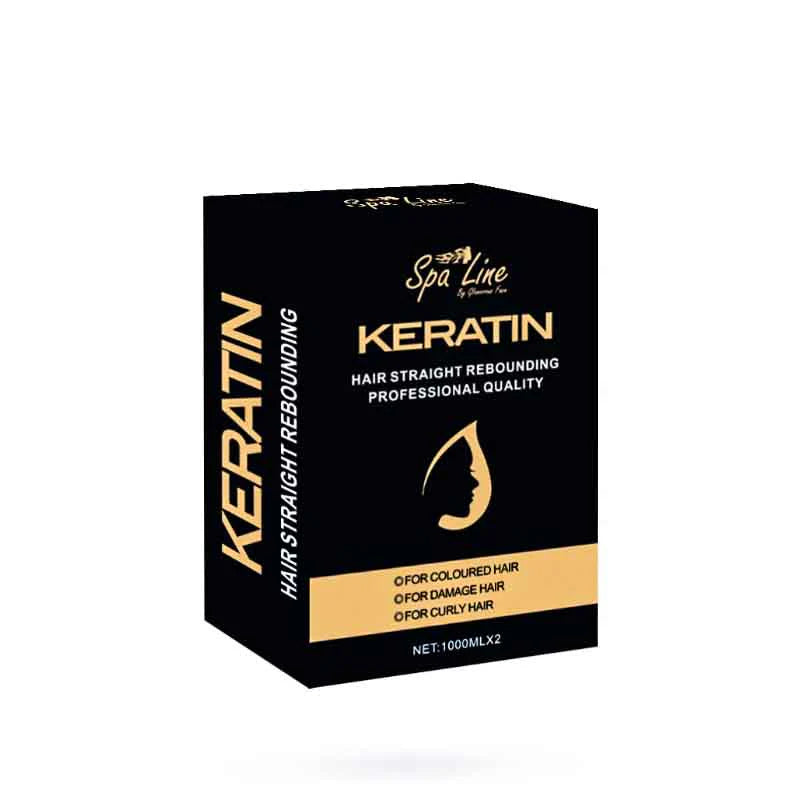 Spa Line By Glamorous Face Keratin Professional Hair Straight Rebounding – For Colored, Damaged, and Curly Hair