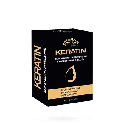 Spa Line By Glamorous Face Keratin Professional Hair Straight Rebounding – For Colored, Damaged, and Curly Hair