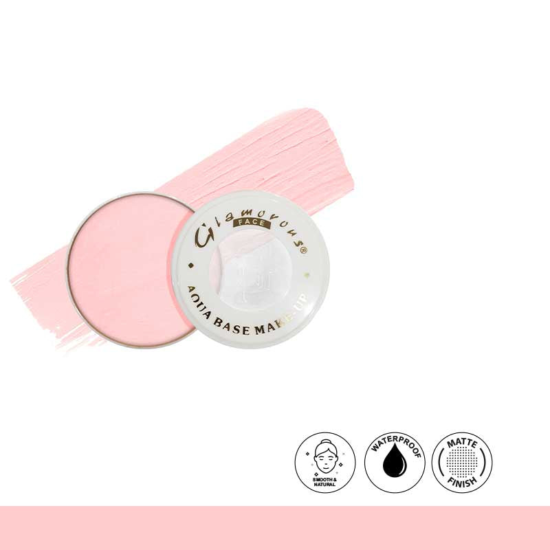 Glamorous Aqua Base Mask packaging with pink mask on a white background