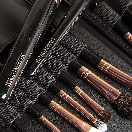 Kraumetik 12-Piece Makeup Brushes Set,Premium Synthetic Brush Blending Face Powder Blush Concealers Eye Cosmetics Make Up Kits