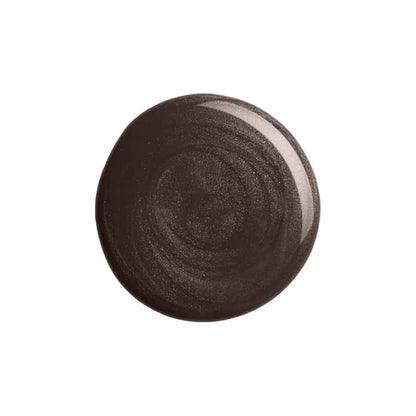 Round black object with concentric circular patterns on a white background
