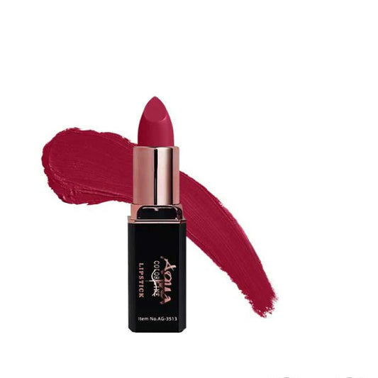 Red lipstick with a swatch on a white background