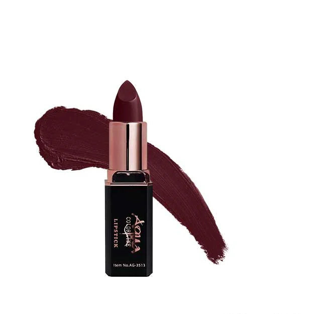 Lipstick with a swatch on a white background, featuring the brand 'Aqua'.