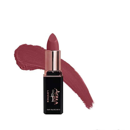 Lipstick with a swatch on a white background, featuring the brand 'Aqua'.