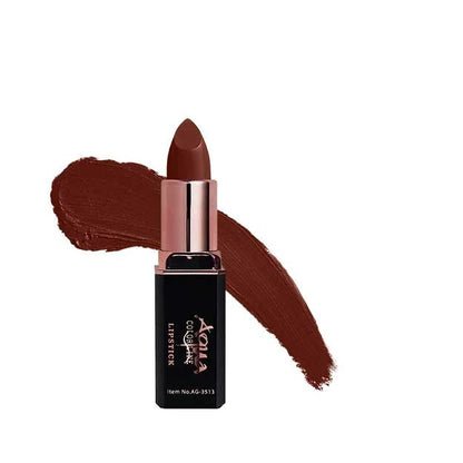 Brown lipstick with brand name on a white background
