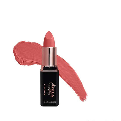 Lipstick with a swatch on a white background, featuring the brand 'Aqua'.