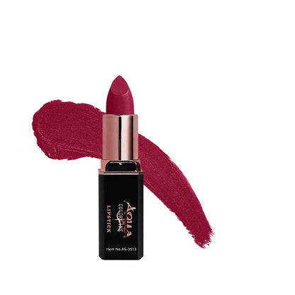 Red lipstick with a swatch on a white background
