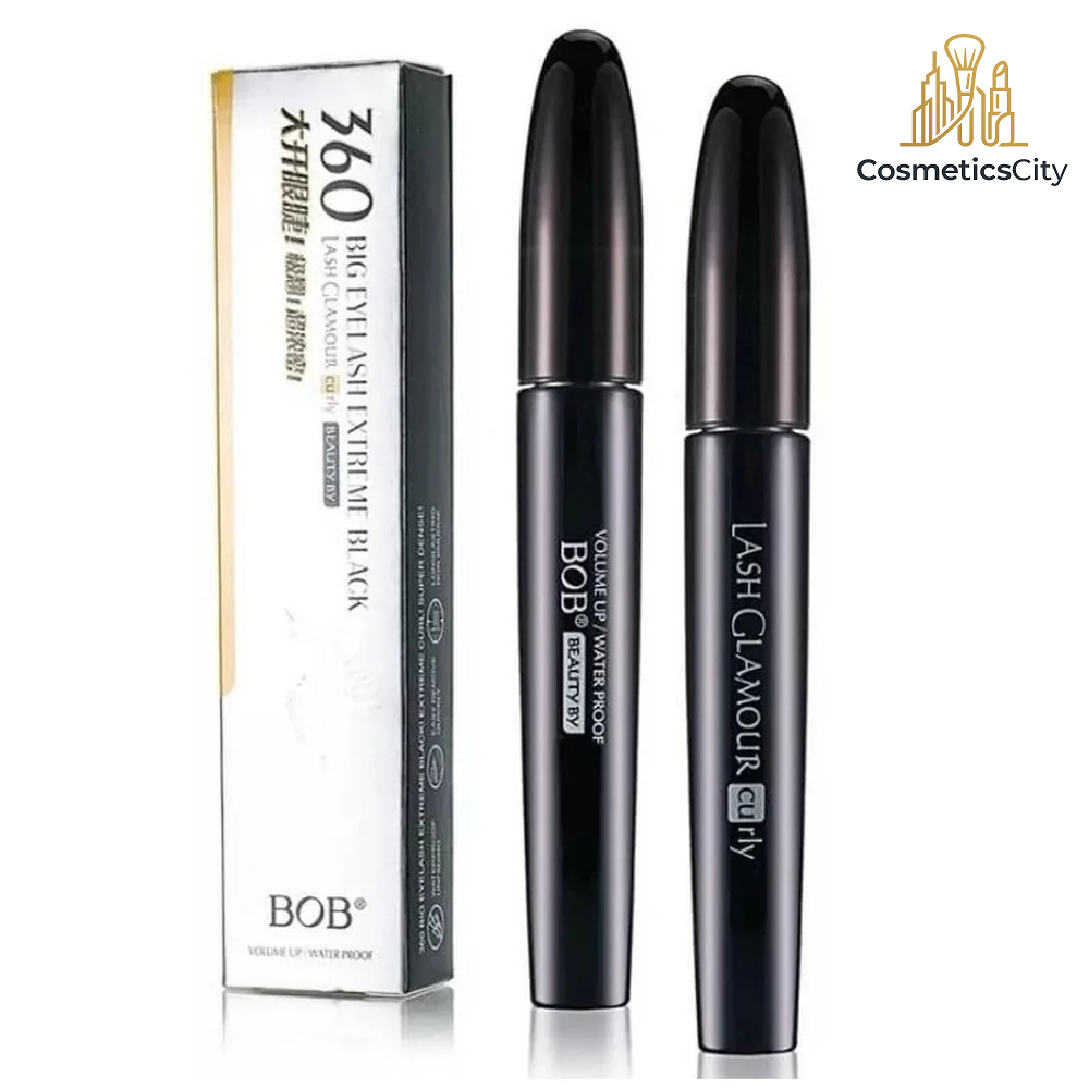 BOB 360 Black Dense Mascara | Big Eyelash Extreme Black | Long-Lasting Waterproof Mascara