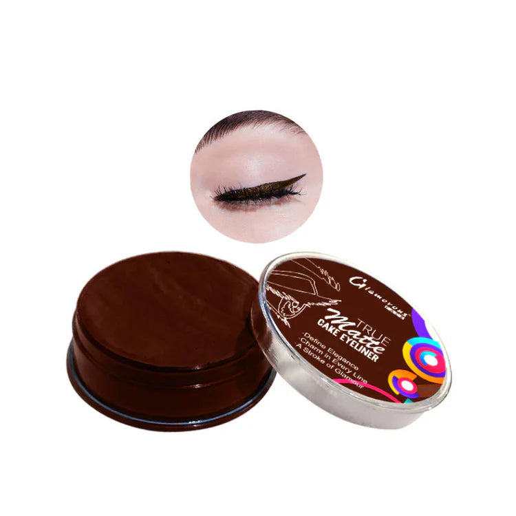 Glamorous Face True Matte Cake Eyeliner | Long Lasting Smudge-Proof Black Eyeliner