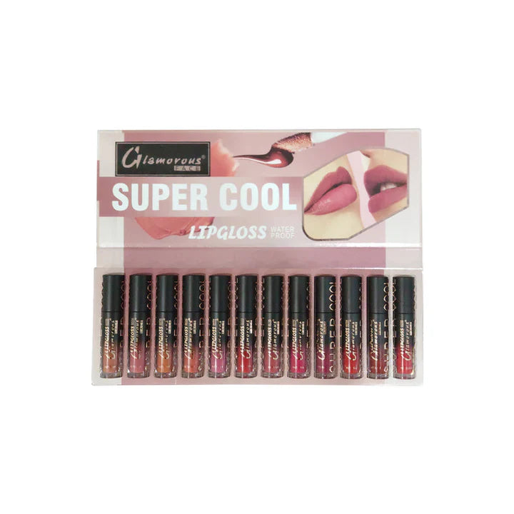Glamorous Face Super Cool Waterproof Lip Gloss – 12 in 1 (Shade A Shimmer)