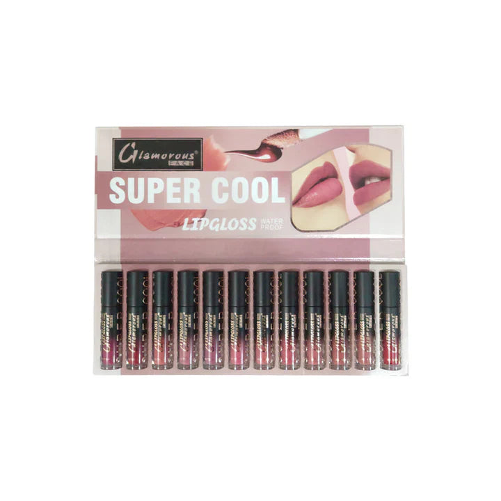 Glamorous Face Super Cool Waterproof Lip Gloss – 12 in 1 (Shade A Shimmer)