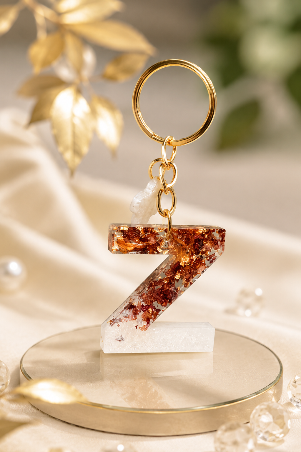 Personalized Resin Initial Keychain