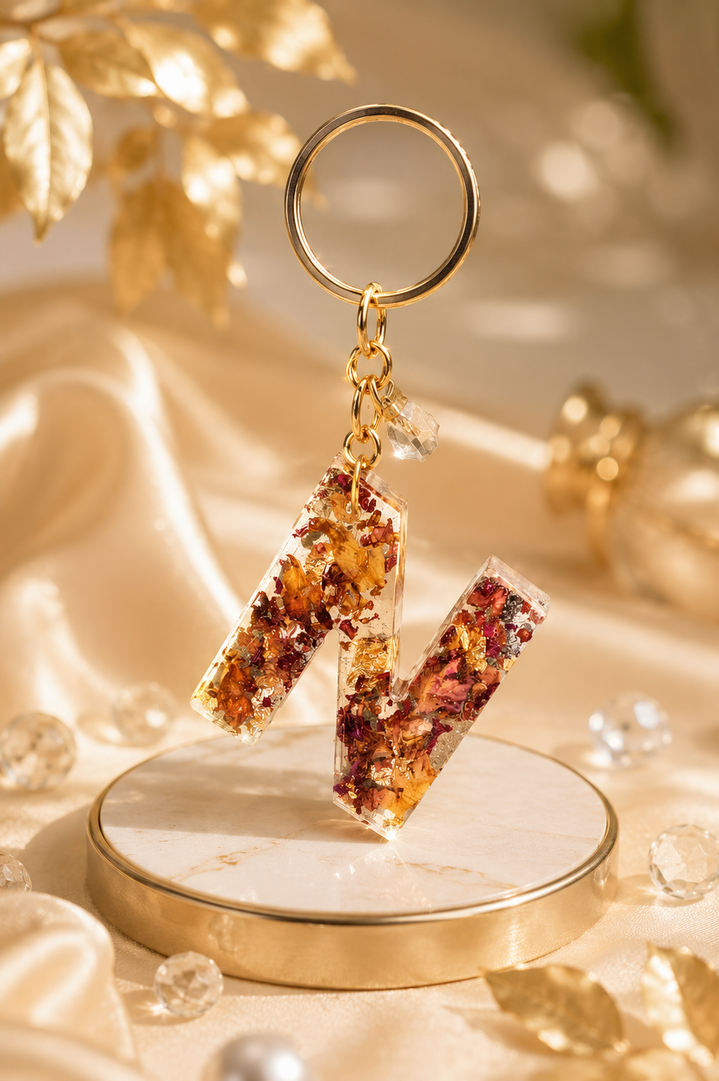 Personalized Resin Initial Keychain