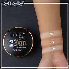 Emelie 2 In 1 Matte Foundation Powder – Long Lasting Waterproof Pressed Powder