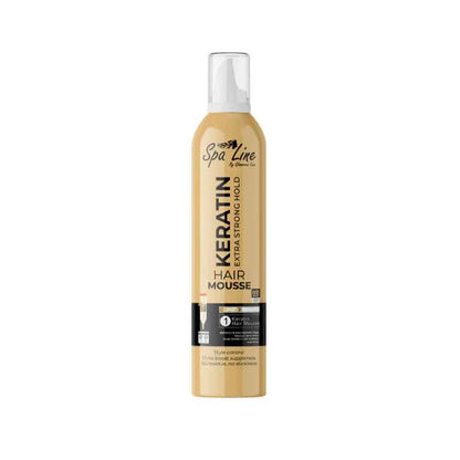 Spa Line by Glamorous Face Keratin Hair Mousse – Extra Strong Hold Gold