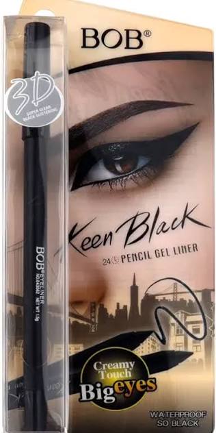 BOB Keen Black 24H Pencil Gel Liner Waterproof - Creamy Touch Big Eyes - Black