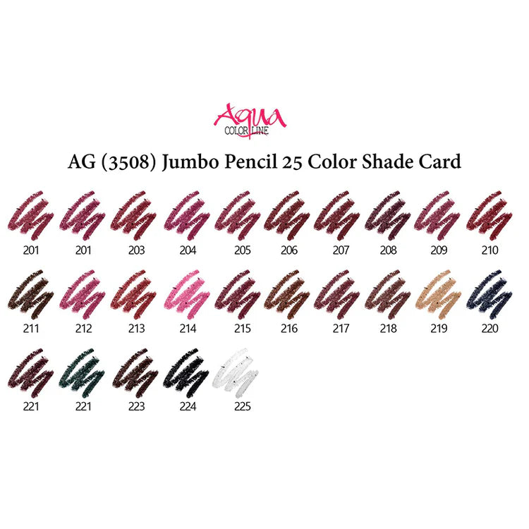 AQUA COLOR LINE LIPSTICK PENCIL JUMBO (25 COLOURS)