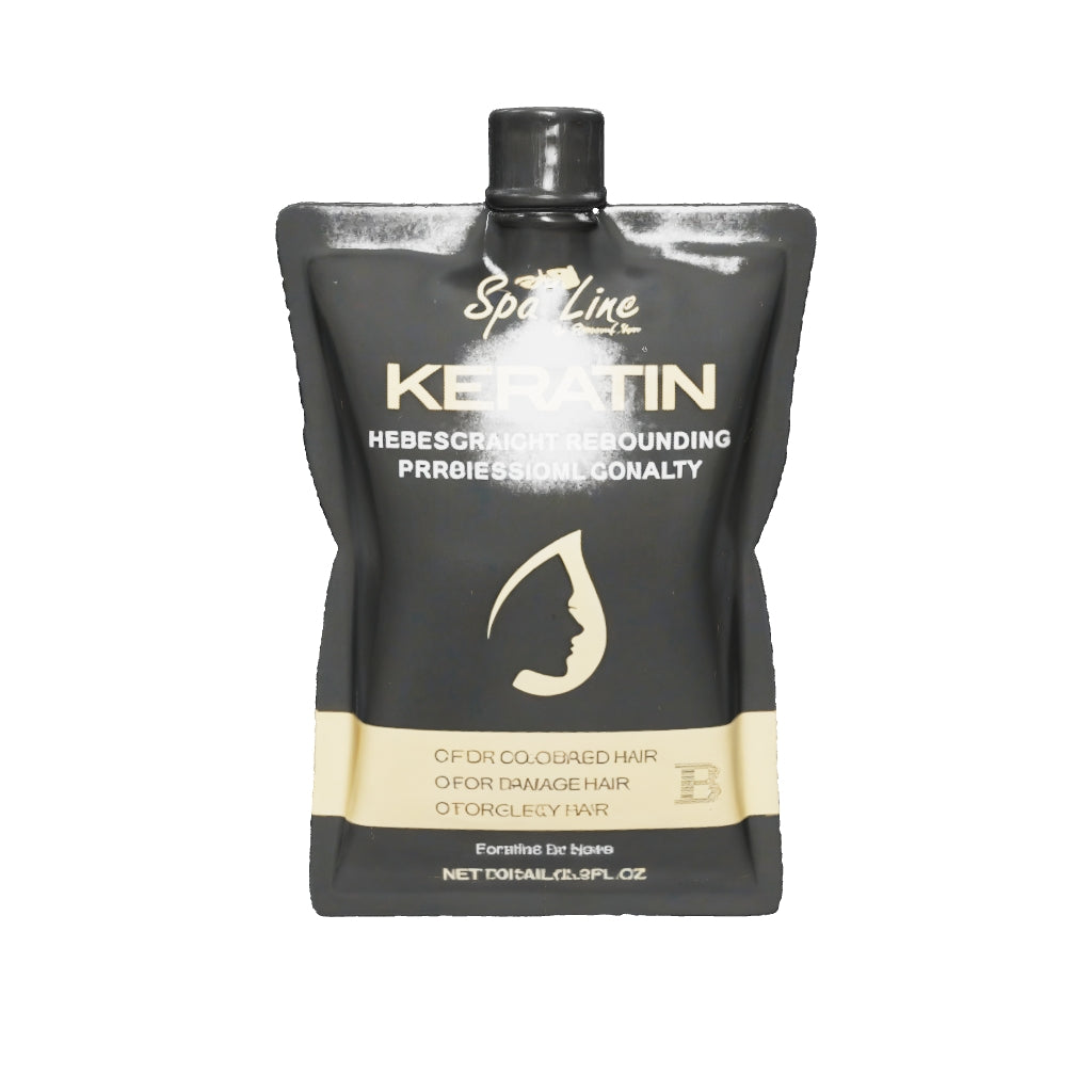 Spa Line By Glamorous Face Keratin Professional Hair Straight Rebounding – For Colored, Damaged, and Curly Hair